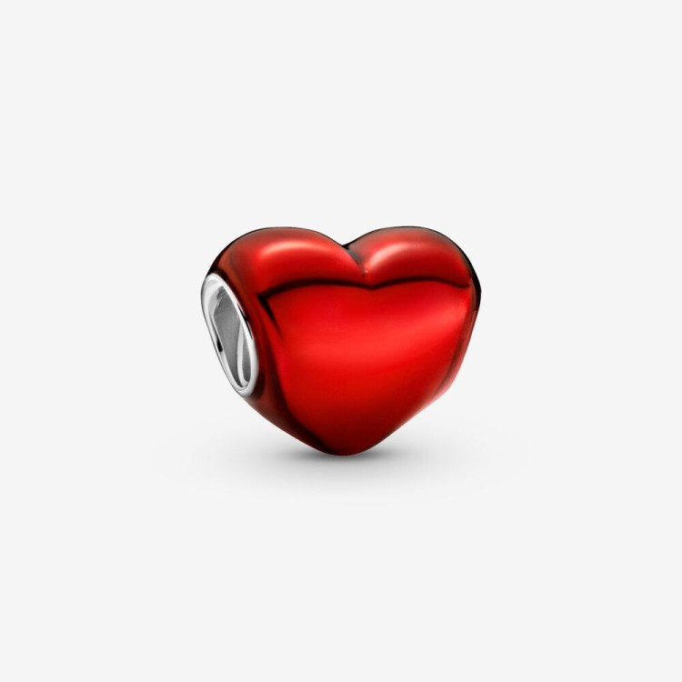 Charm Cuore Metallico Rosso