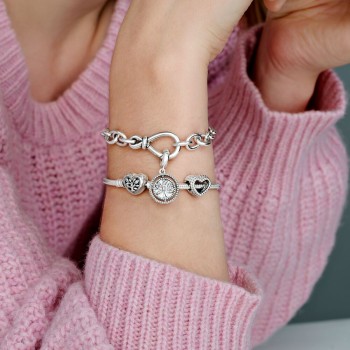 Bracciale Pandora con Chiusura a Cuore albero della Famiglia