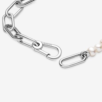 Bracciale Pandora maglia link con perle coltivate d’acqua dolce trattate Pandora ME