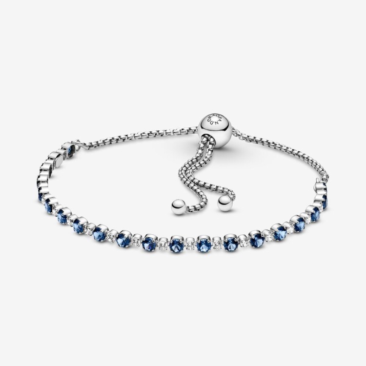 Bracciale  Pandora Tennis Blu con Chiusura Regolabile