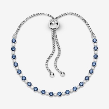 Bracciale  Pandora Tennis Blu con Chiusura Regolabile