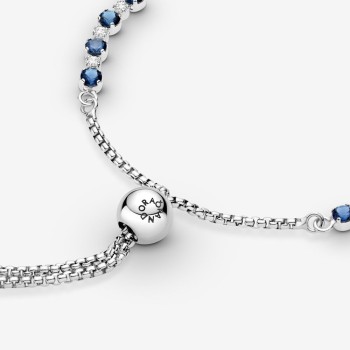 Bracciale  Pandora Tennis Blu con Chiusura Regolabile