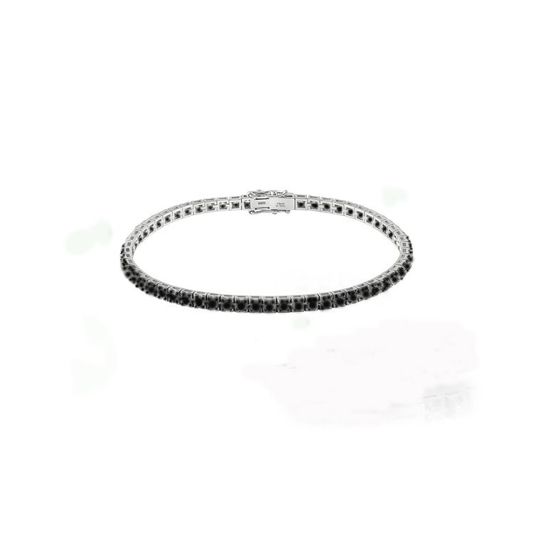 Bracciale Tennis Salvini oro bianco e diamanti neri