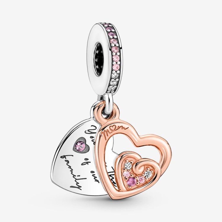 Charm  Pandora Pendente Cuori Intrecciati e Famiglia