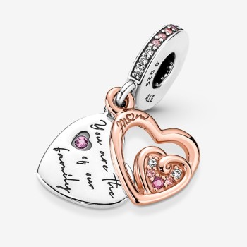 Charm  Pandora Pendente Cuori Intrecciati e Famiglia