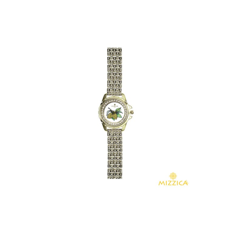 Orologio Mizzica "Limone" con cinturino gold