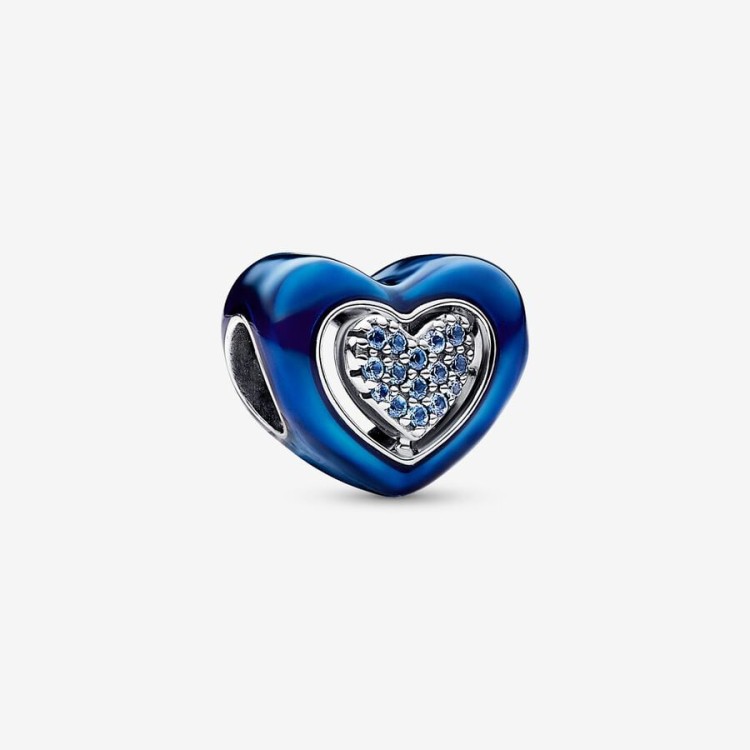 Charm Pandora Cuore Blu Girevole