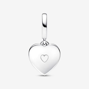 Charm Pandora Pendente Doppio Cuore con Perle Coltivate d'Acqua Dolce