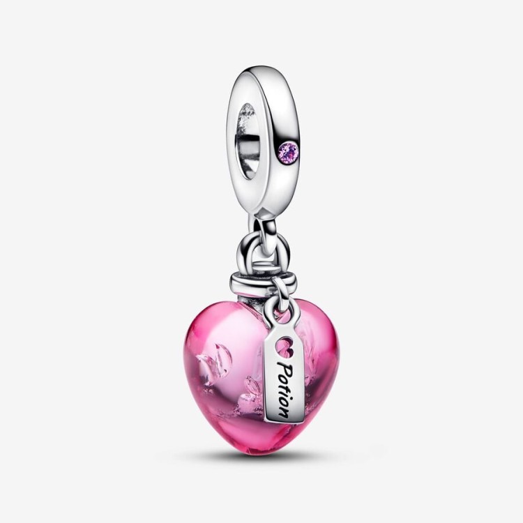 Charm Pandora pendente Pendente Pozione Amore in Vetro di Murano