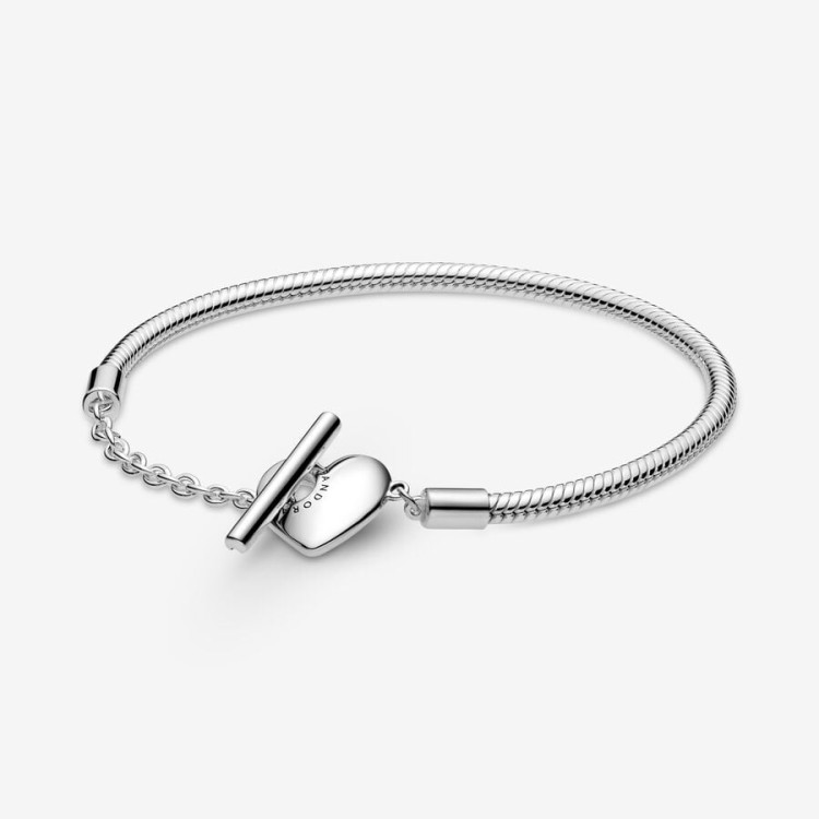 Bracciale Pandora con Chiusura a T e Cuore