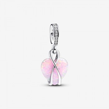 Charm Pandora Pendente Cuore di Mamma Rosa Opalescente