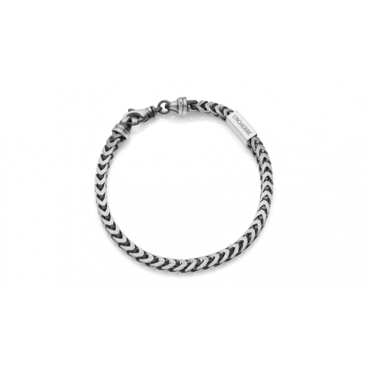 Bracciale in argento brunito catena franco