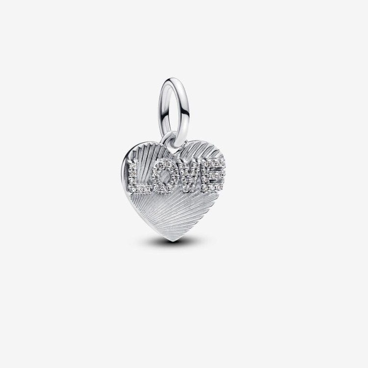 Charm Pandora Pendente Cuore "Love" da incidere