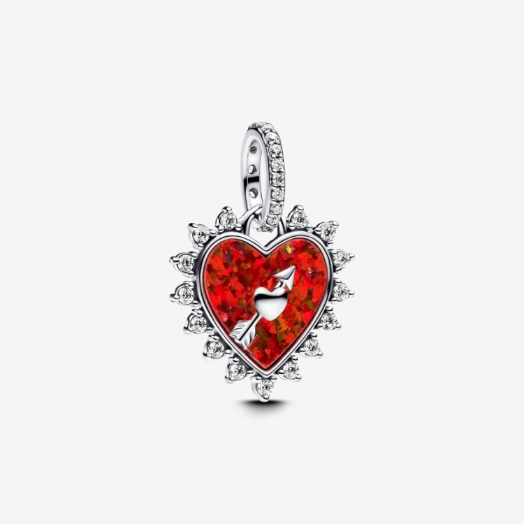 Charm Pandora Pendente Cuore Rosso con Freccia Grievole