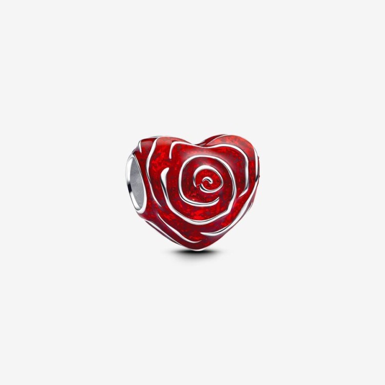 Charm Pandora Cuore di Rosa Rossa