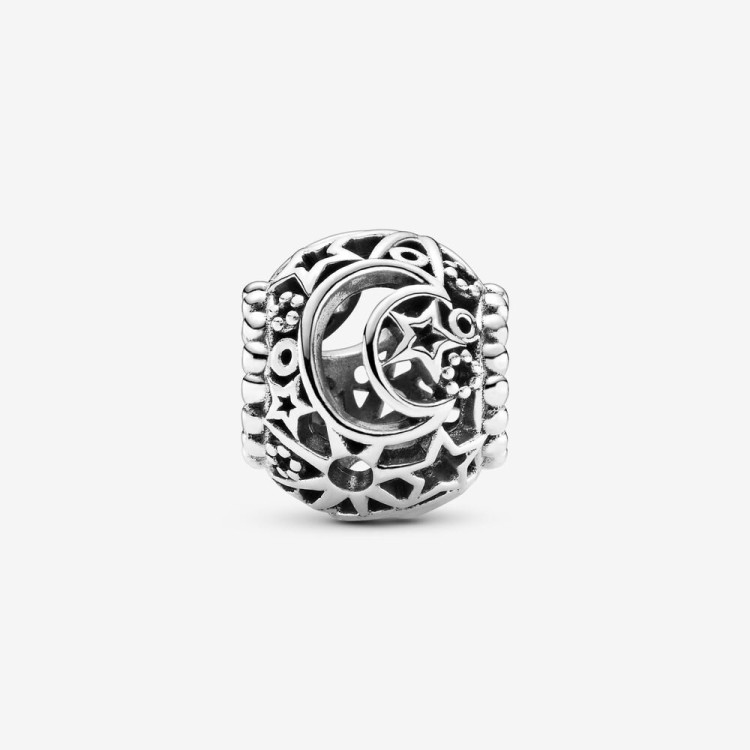 Charm Pandora Openwork Sole, Stelle e Luna